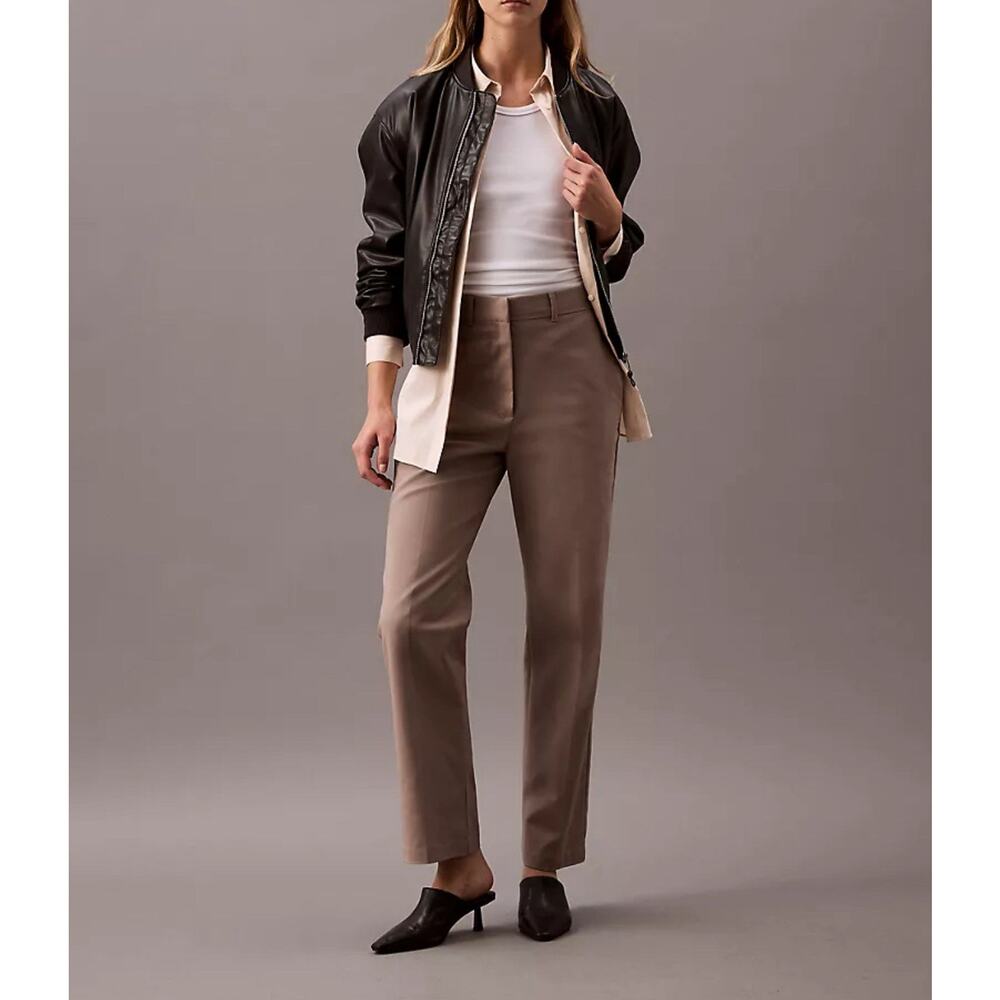 Calvin Klein Straight Stretch Chino Pants 6 Stone 30x26 Crop Career Classic NEW - Picture 11 of 11